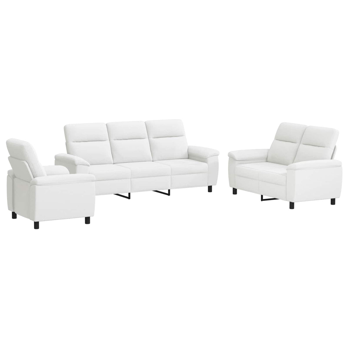 vidaXL Zestaw Sof 3 pcs Biały tkanina