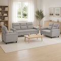 vidaXL Zestaw Sof 3 pcs Szary chmur tkanina