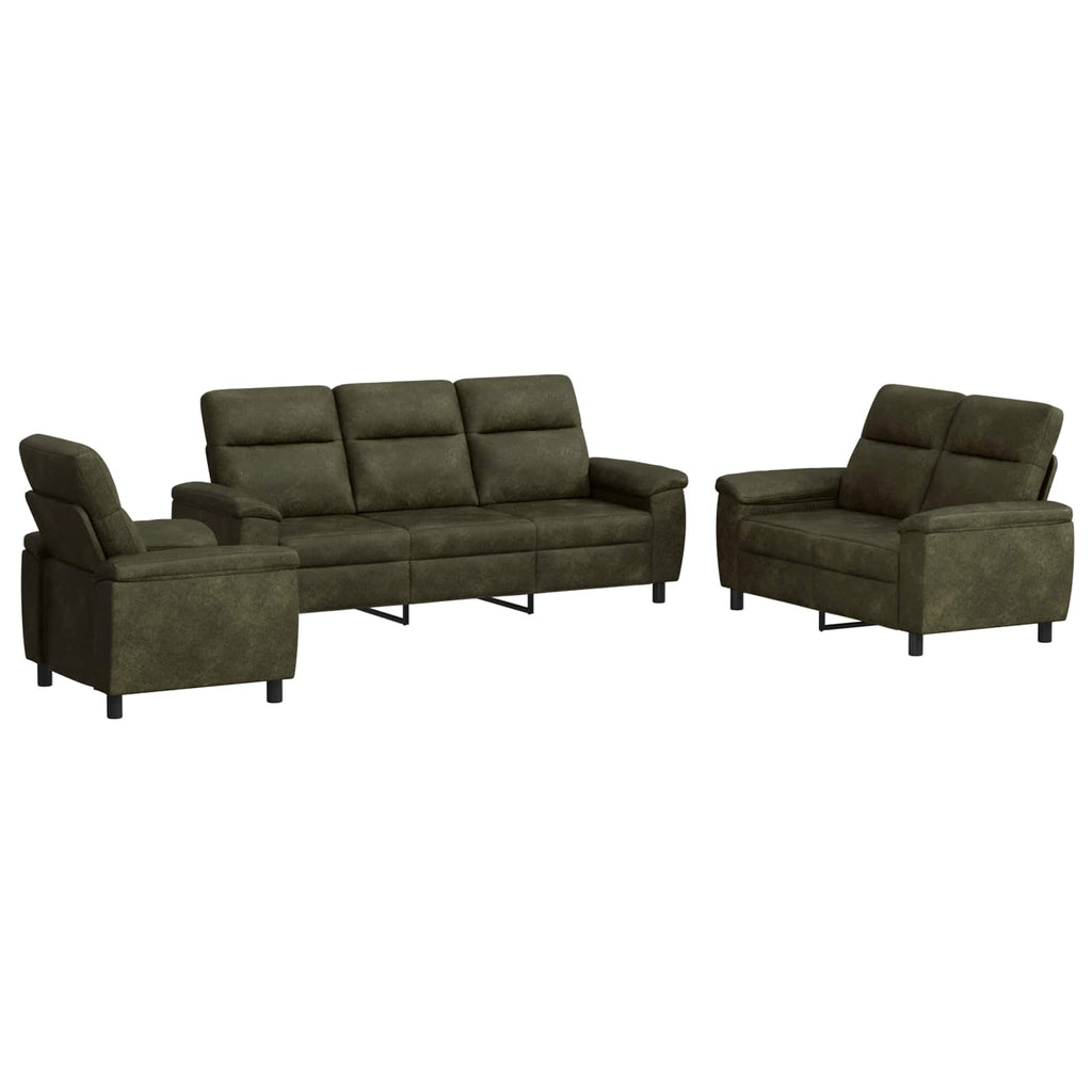 vidaXL Zestaw Sof 3 pcs brązowy Skóra zamszowa