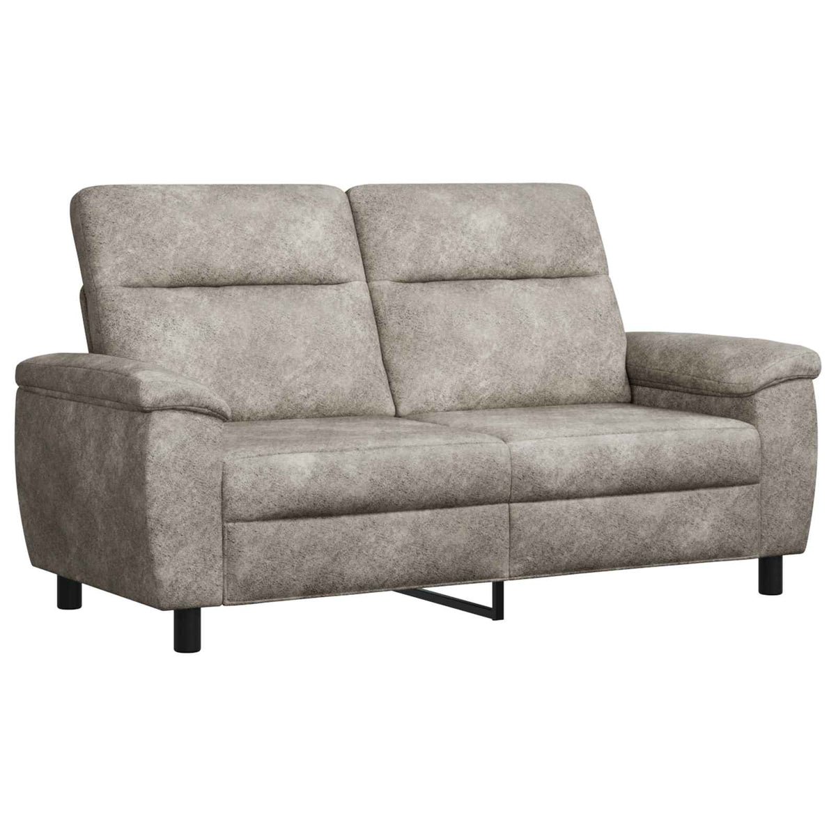 vidaXL Zestaw Sof 3 pcs jasnoszary Skóra zamszowa