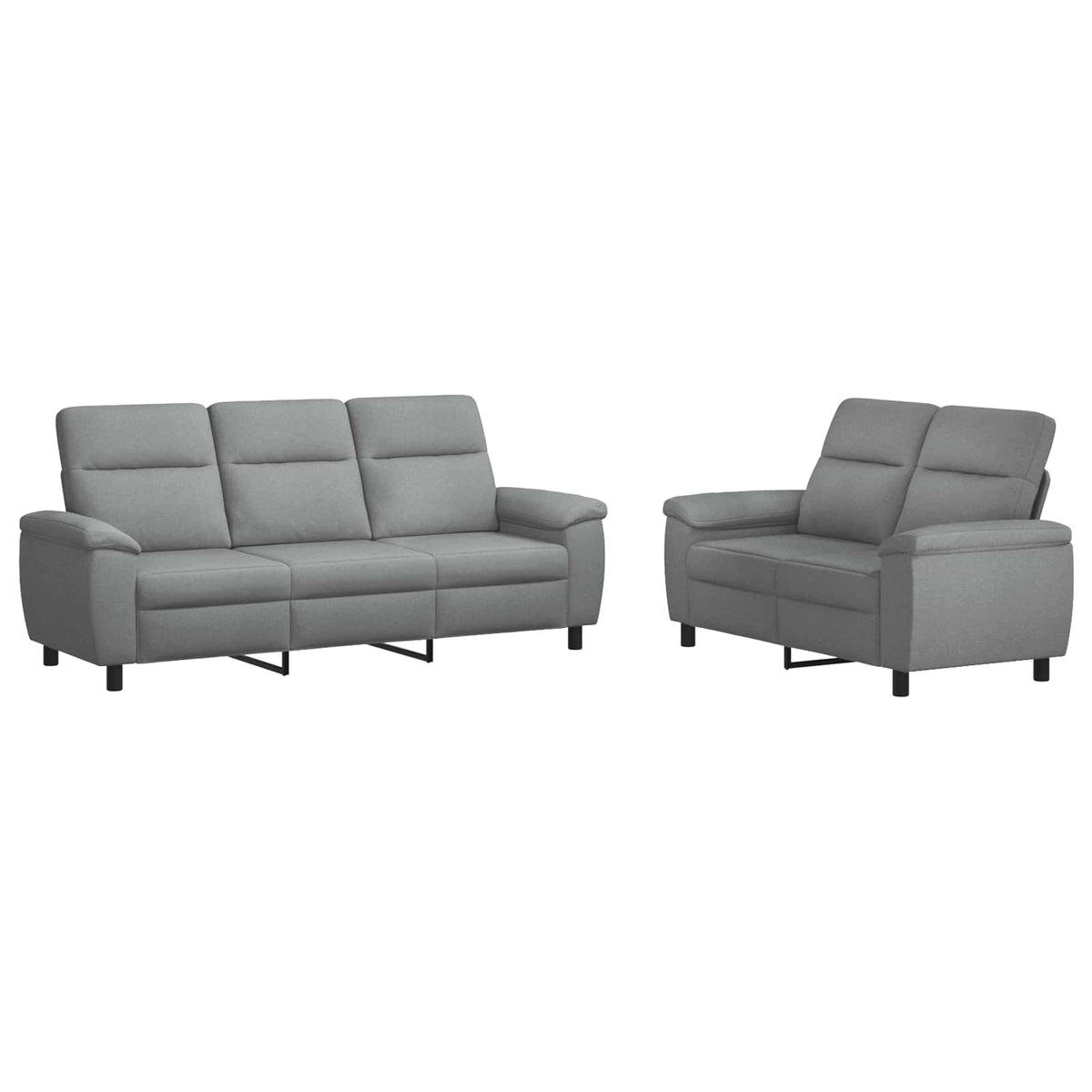 vidaXL Zestaw Sof 2 pcs jasnoszary tkanina