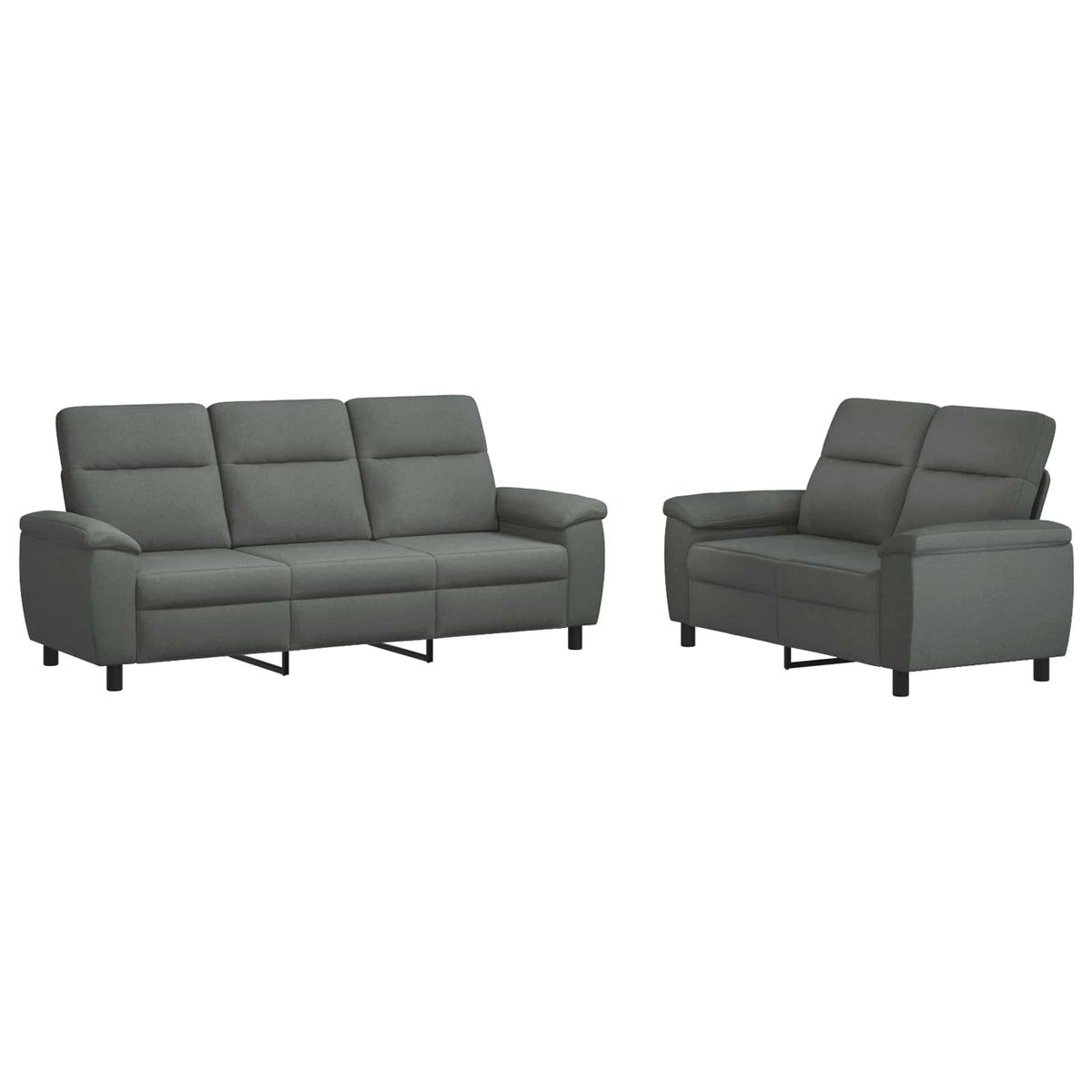 vidaXL Zestaw Sof 2 pcs ciemnoszary tkanina