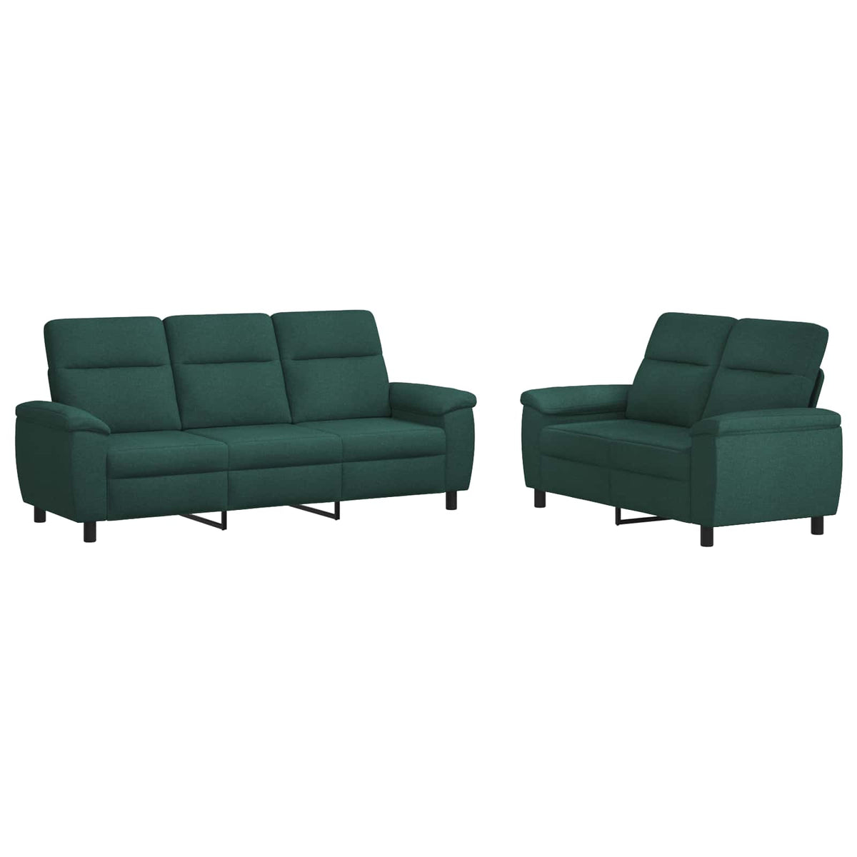 vidaXL Zestaw Sof 2 pcs Ciemnozielony tkanina