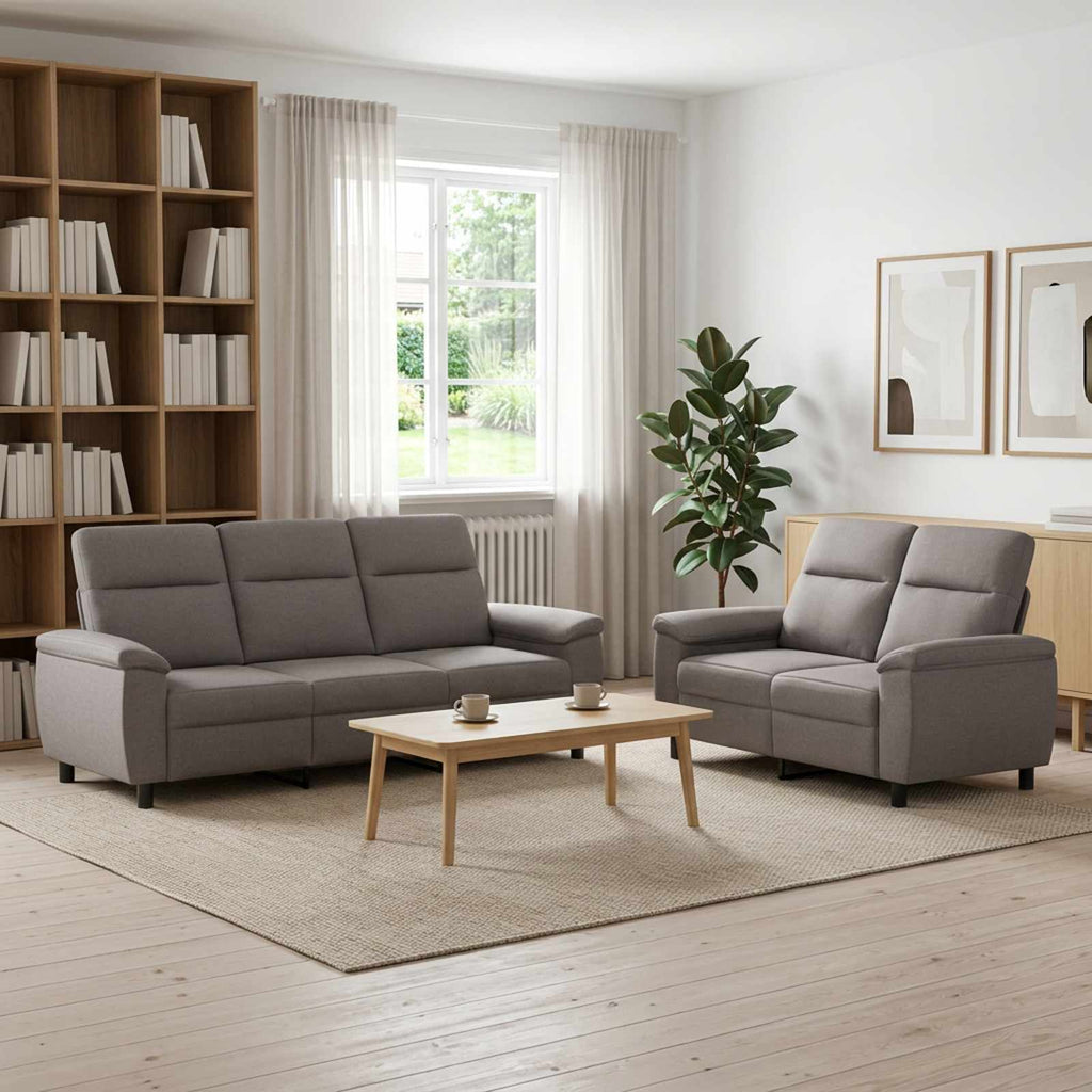 vidaXL Zestaw Sof 2 pcs Ciemnoszary tkanina