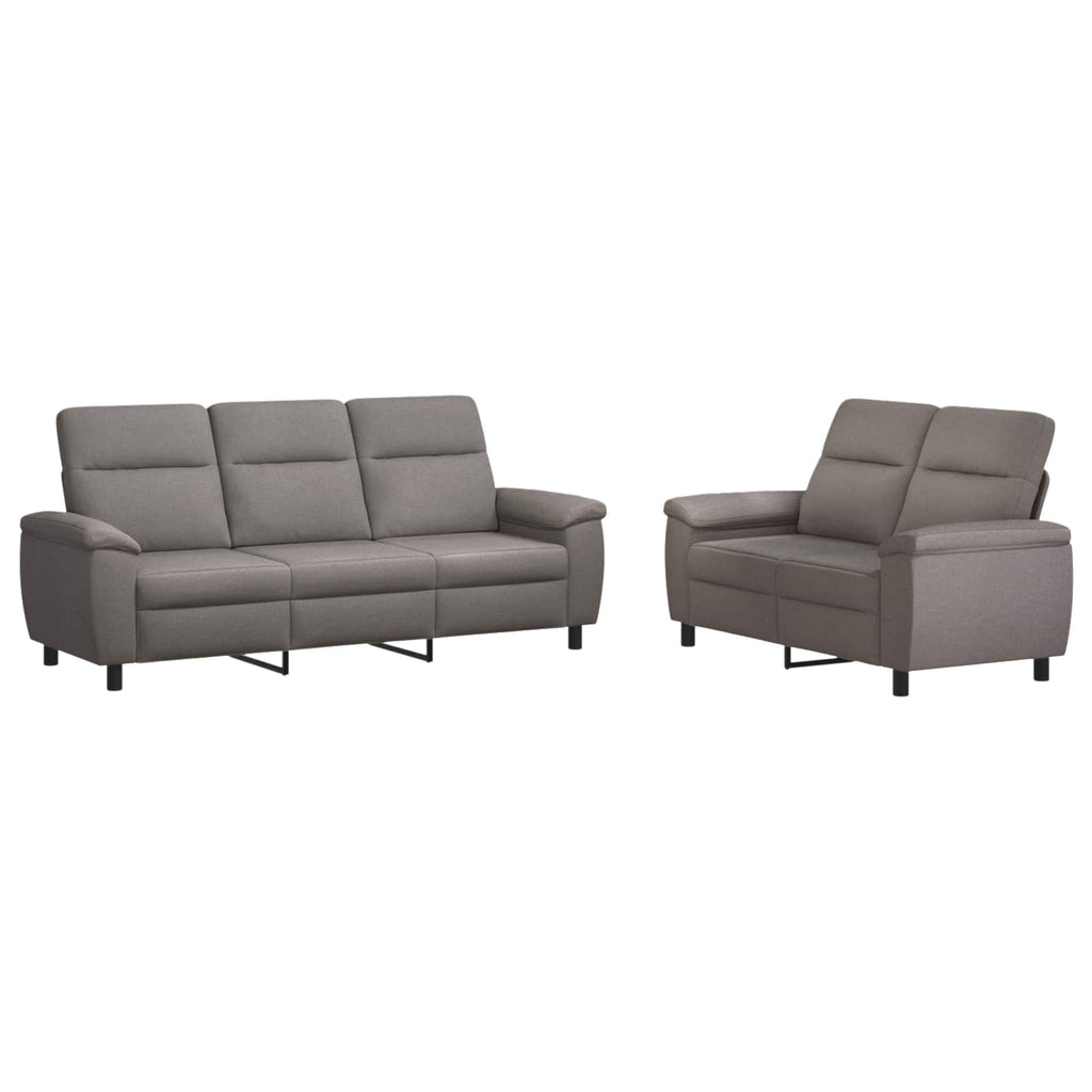 vidaXL Zestaw Sof 2 pcs Ciemnoszary tkanina