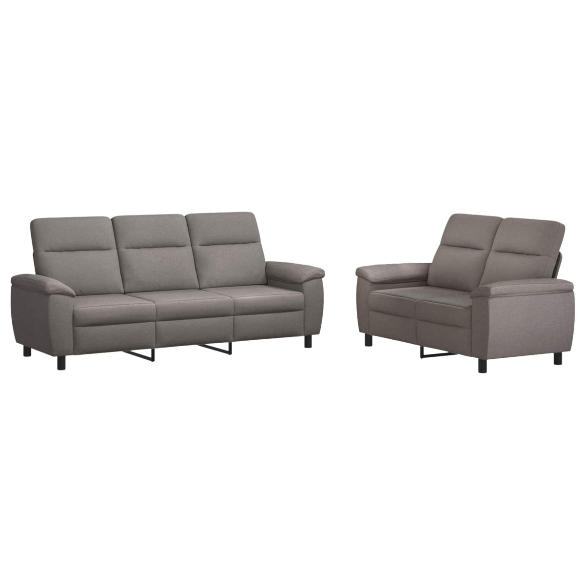 vidaXL Zestaw Sof 2 pcs Ciemnoszary tkanina