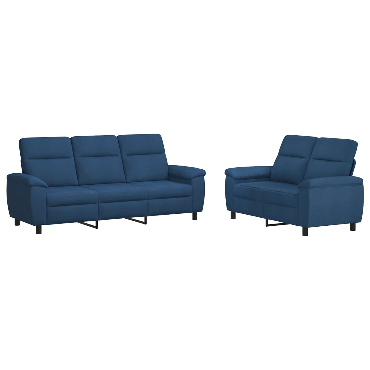 vidaXL Zestaw Sof 2 pcs niebieski tkanina