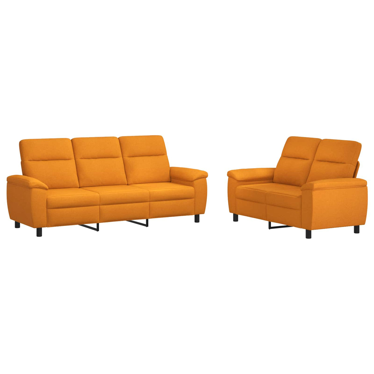 vidaXL Zestaw Sof 2 pcs Ciemny Żółty tkanina