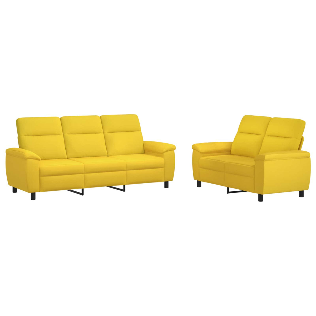 vidaXL Zestaw Sof 2 pcs Jasnożółty tkanina