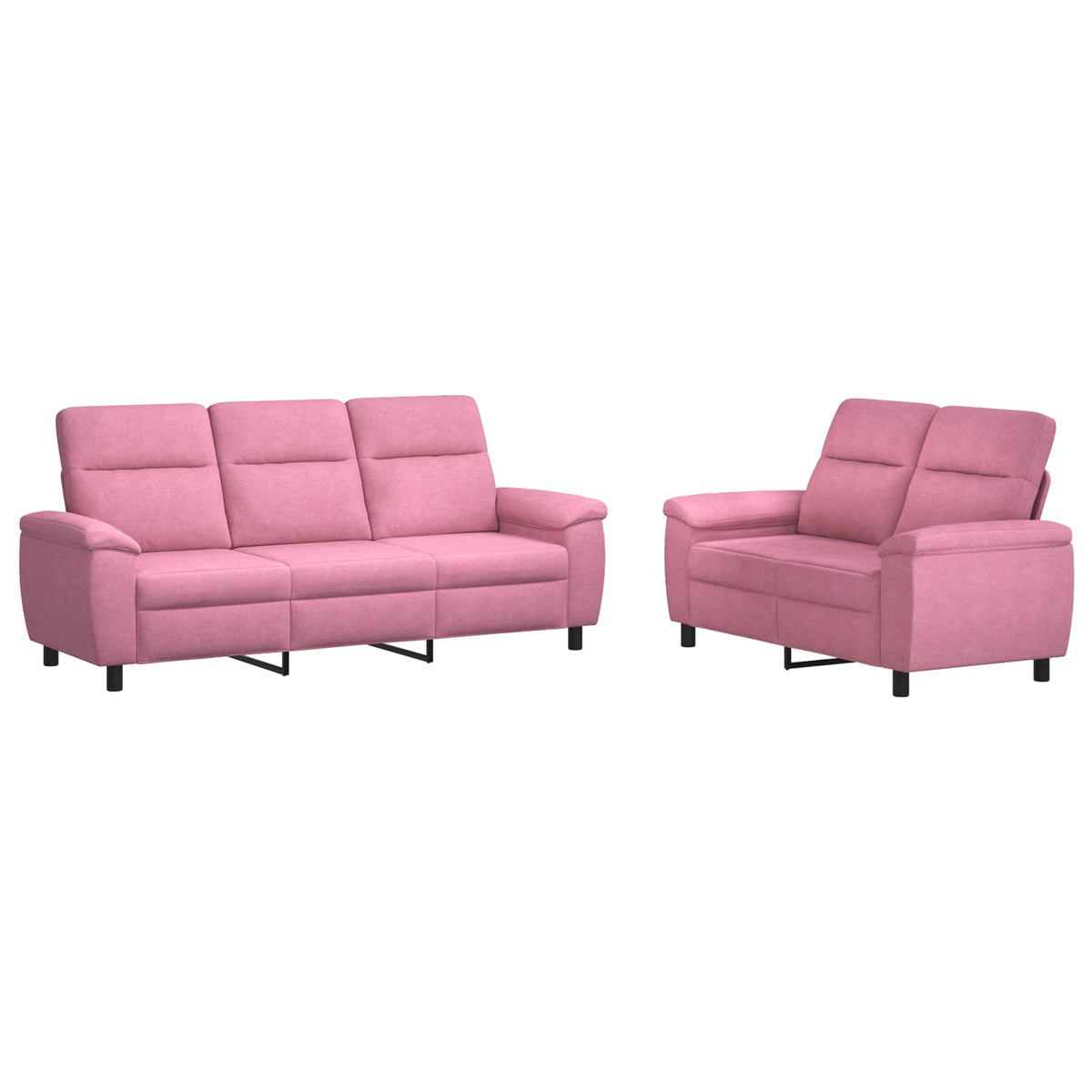 vidaXL Zestaw Sof 2 pcs różowy tkanina
