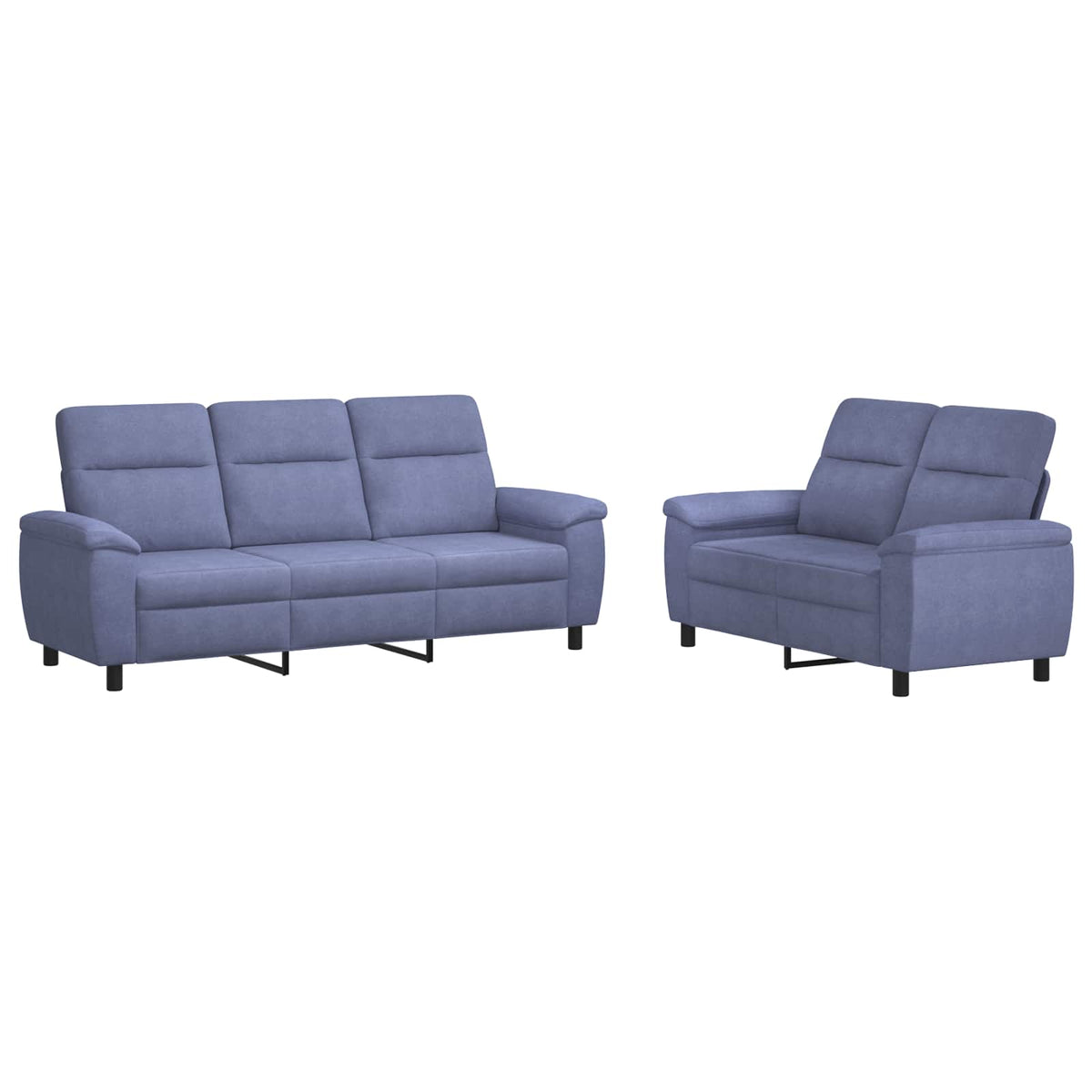 vidaXL Zestaw Sof 2 pcs Niebieski dżins tkanina