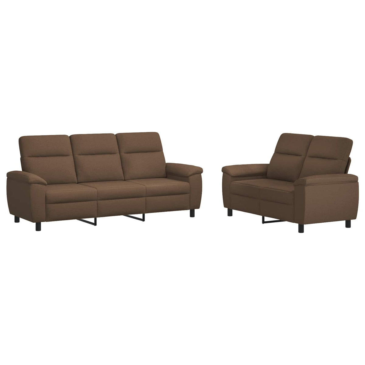 vidaXL Zestaw Sof 2 pcs brązowy tkanina