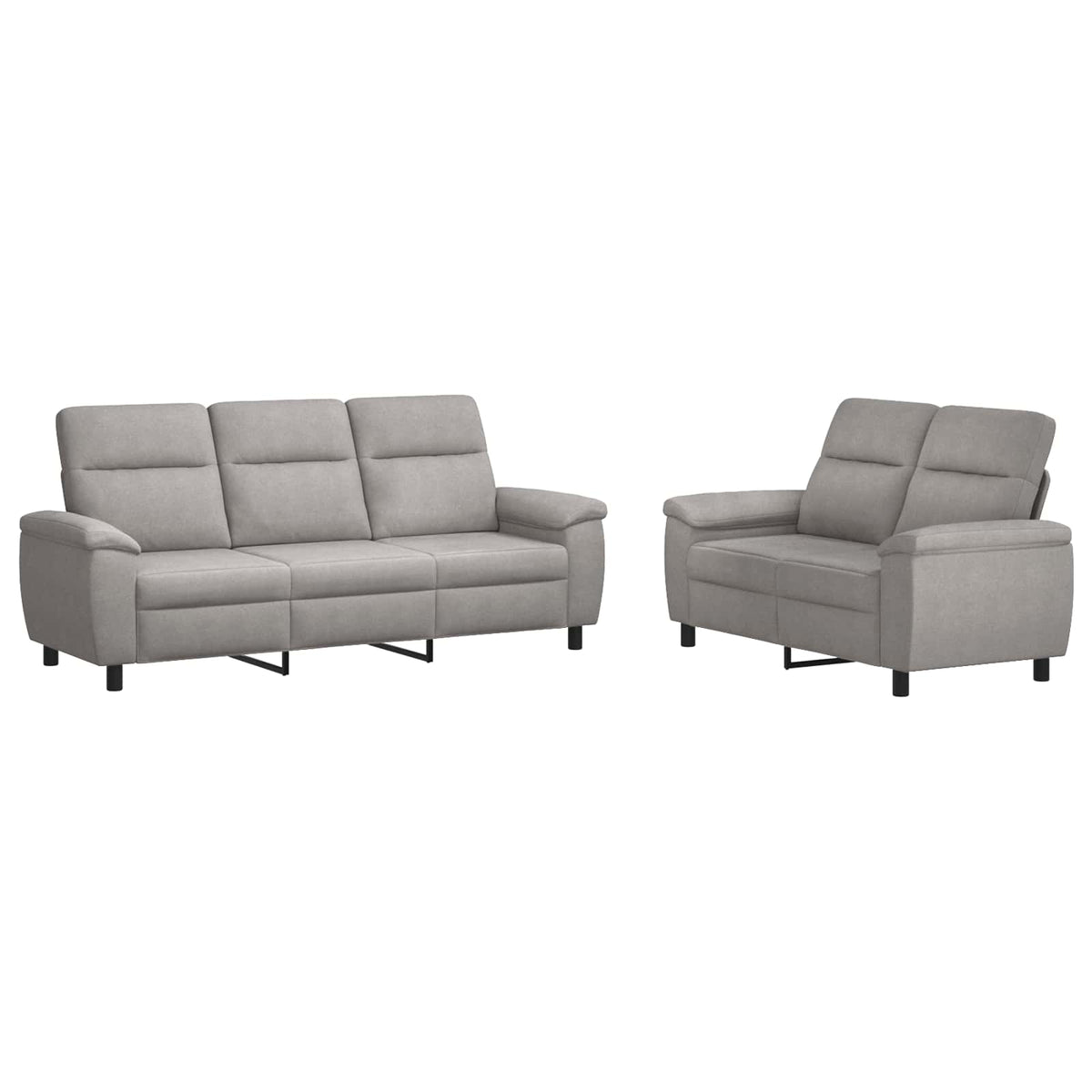vidaXL Zestaw Sof 2 pcs Szary chmur tkanina