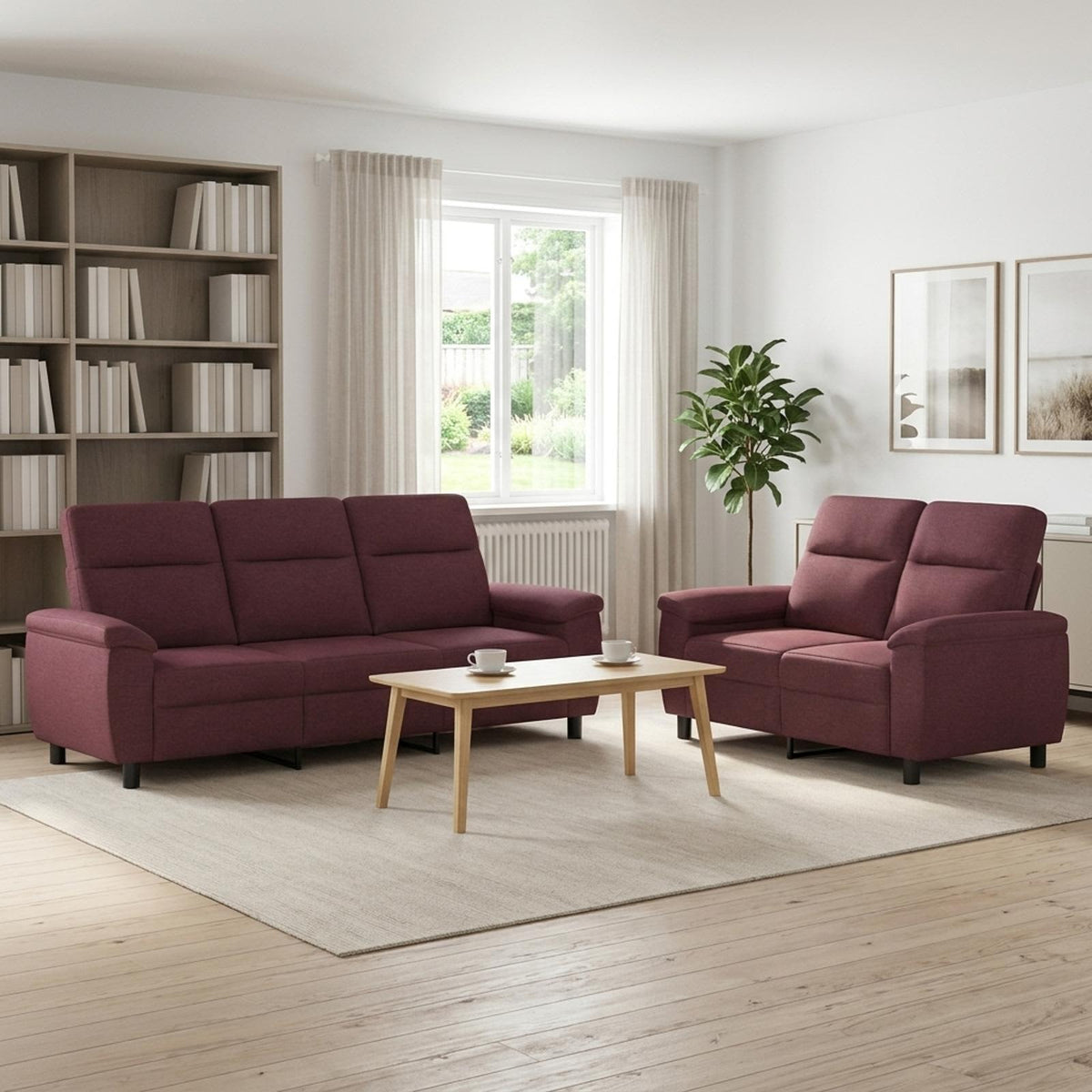 vidaXL Zestaw Sof 2 pcs Fioletowy tkanina
