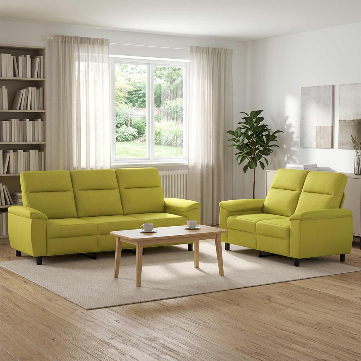 vidaXL Zestaw Sof 2 pcs Jasnozielony tkanina