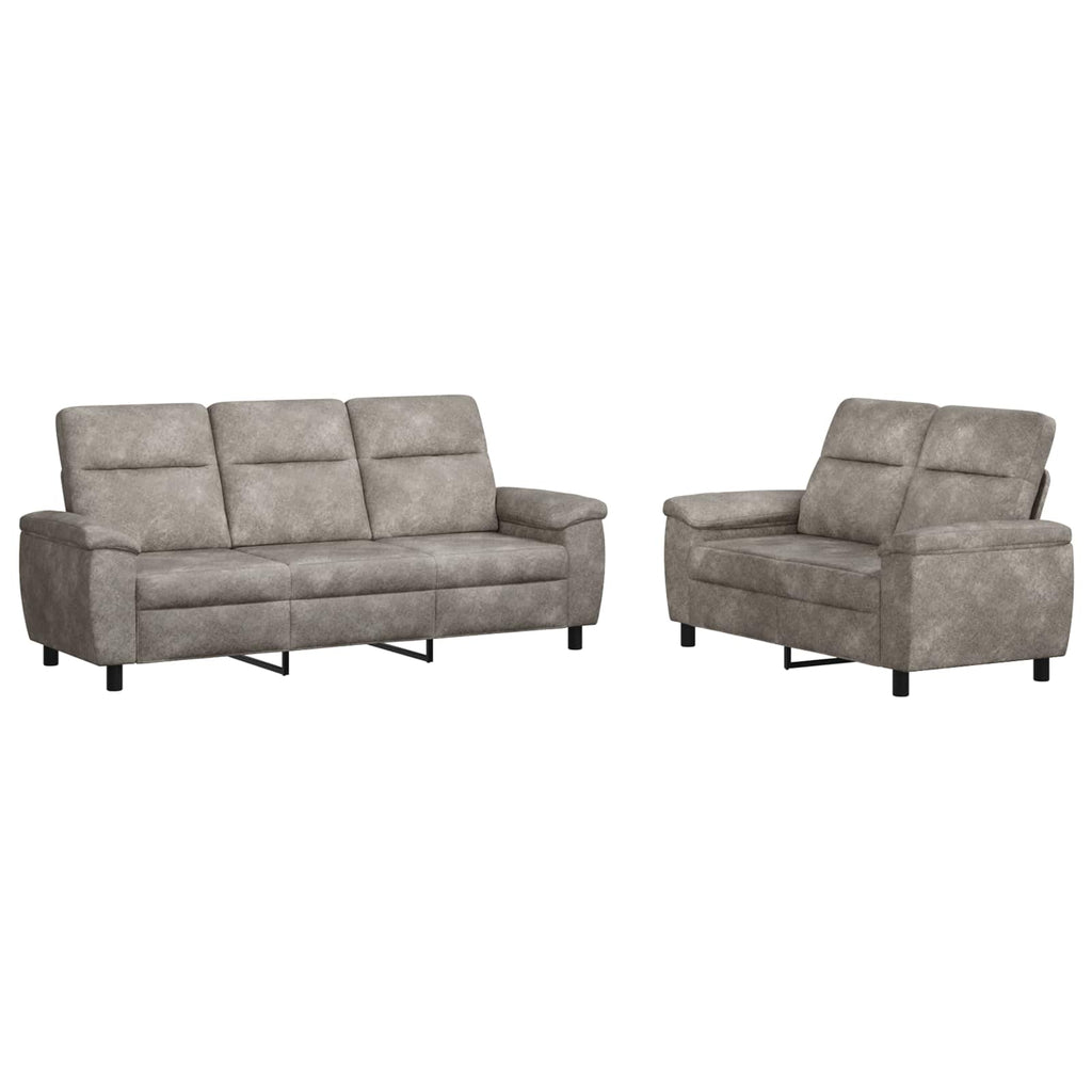 vidaXL Zestaw Sof 2 pcs jasnoszary Skóra zamszowa