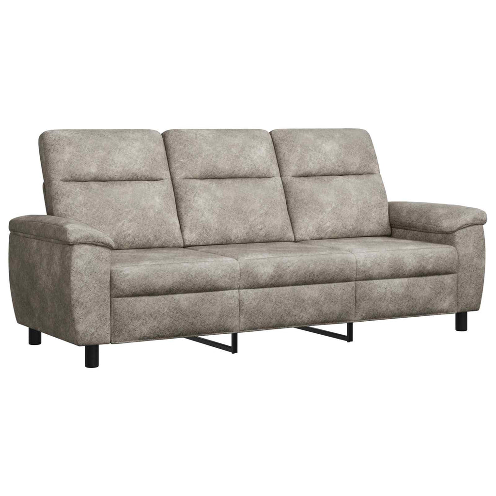 vidaXL Zestaw Sof 2 pcs jasnoszary Skóra zamszowa