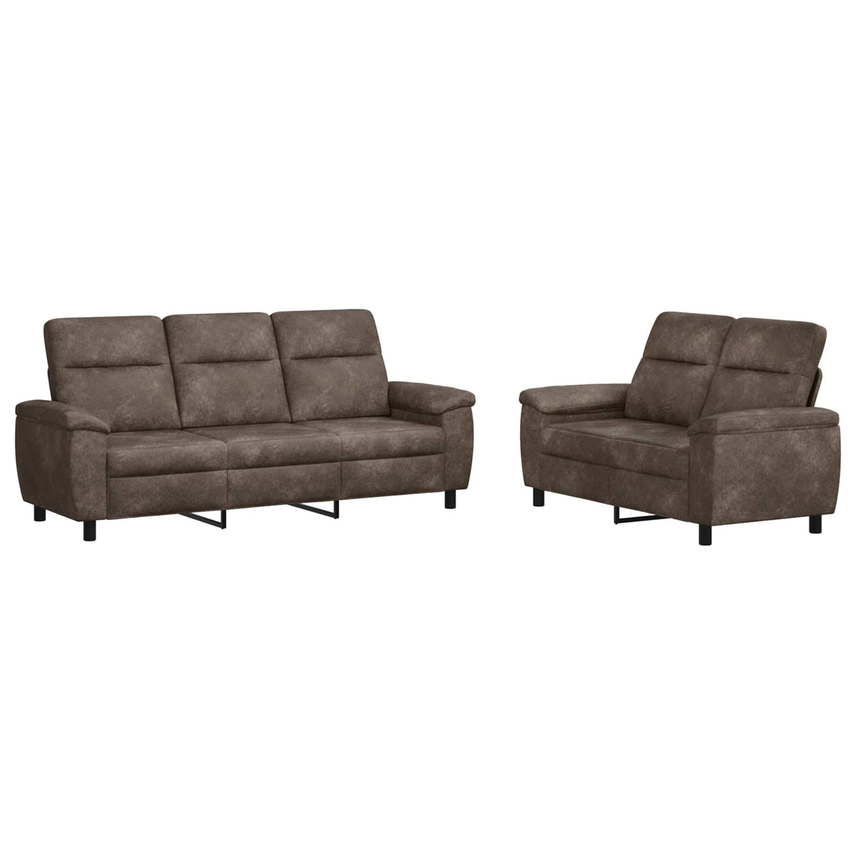 vidaXL Zestaw Sof 2 pcs ciemnoszary Skóra zamszowa