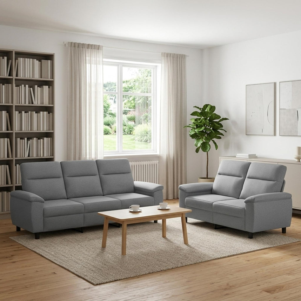vidaXL Zestaw Sof 2 pcs jasnoszary tkanina