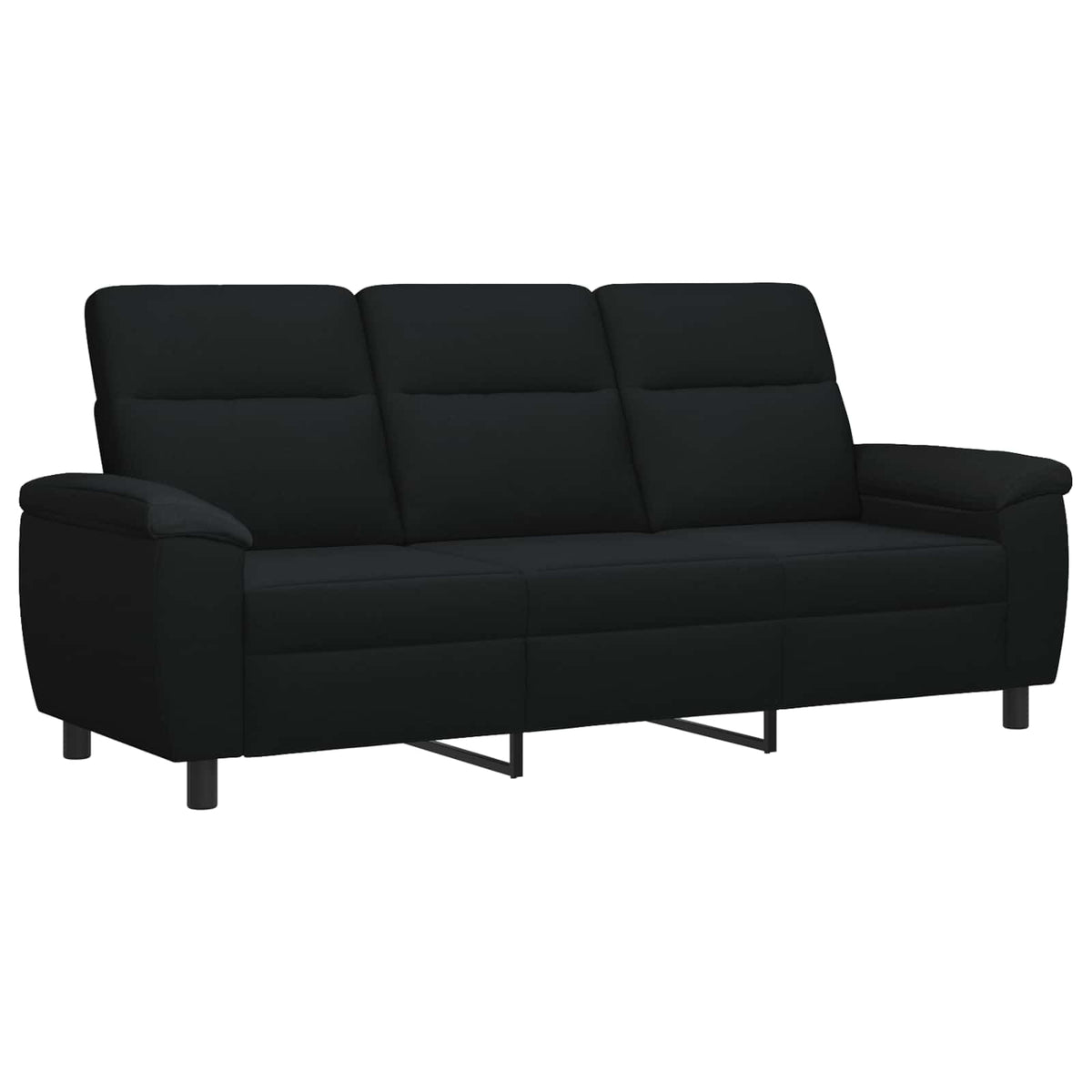 vidaXL Zestaw Sof 2 pcs Czarny tkanina