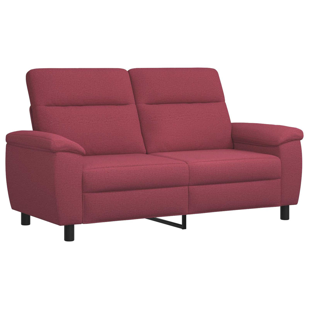 vidaXL Zestaw Sof 2 pcs Czerwone wino tkanina