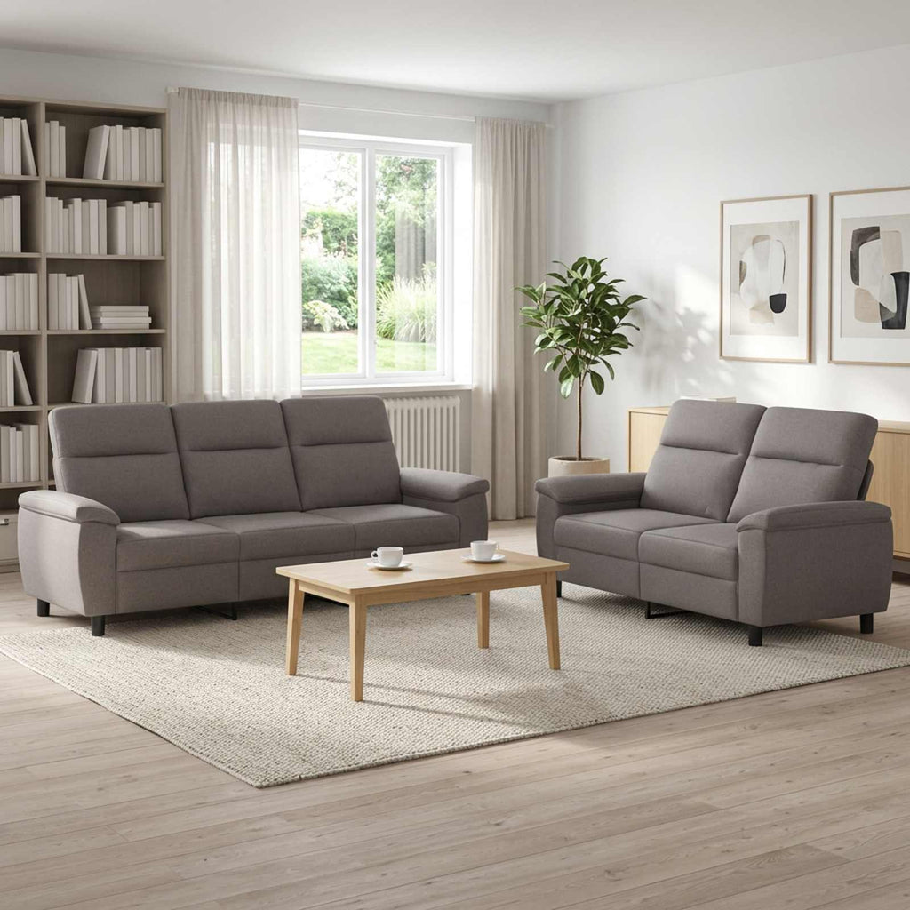 vidaXL Zestaw Sof 2 pcs Ciemnoszary tkanina