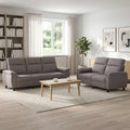 vidaXL Zestaw Sof 2 pcs Ciemnoszary tkanina
