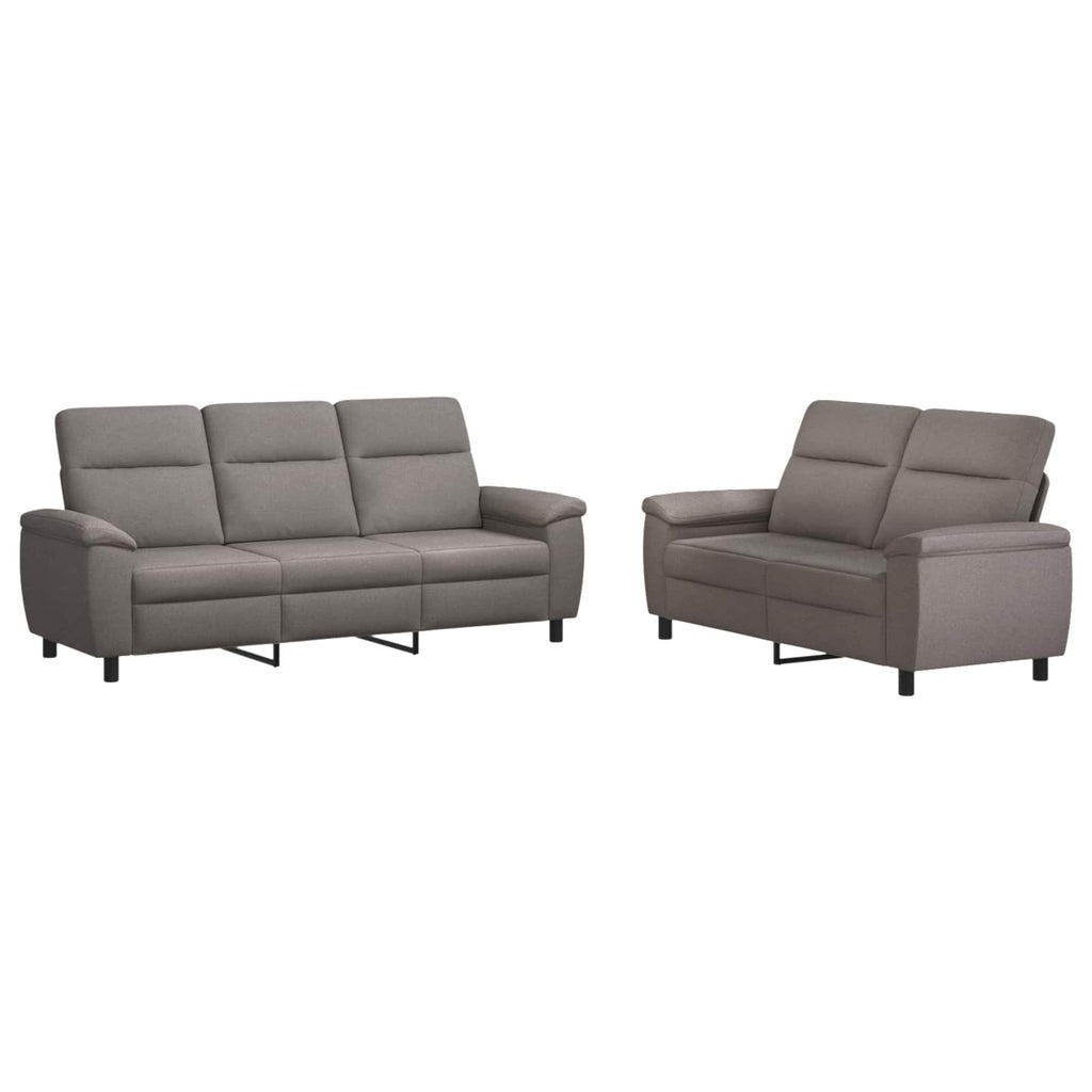 vidaXL Zestaw Sof 2 pcs Ciemnoszary tkanina
