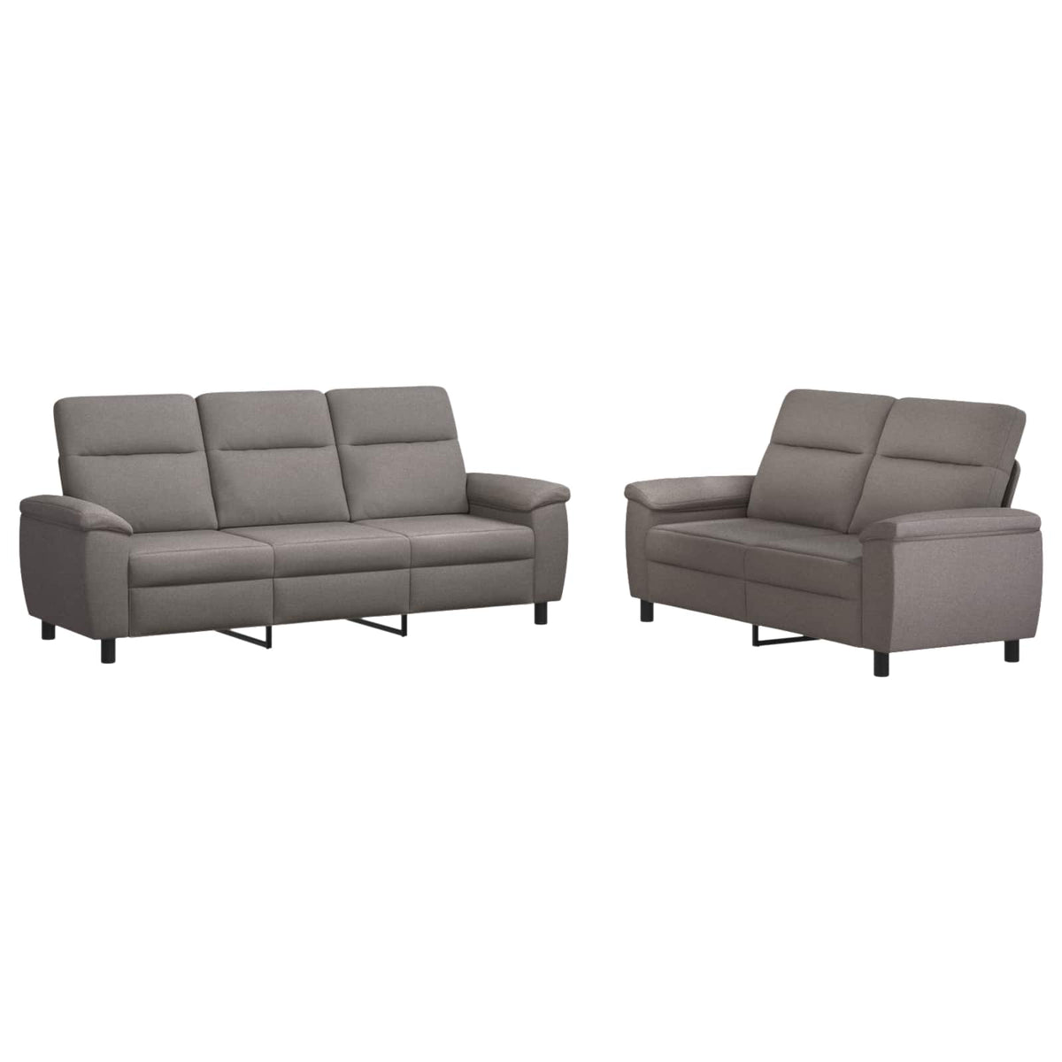 vidaXL Zestaw Sof 2 pcs Ciemnoszary tkanina