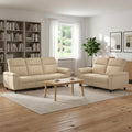 vidaXL Zestaw Sof 2 pcs kremowy tkanina
