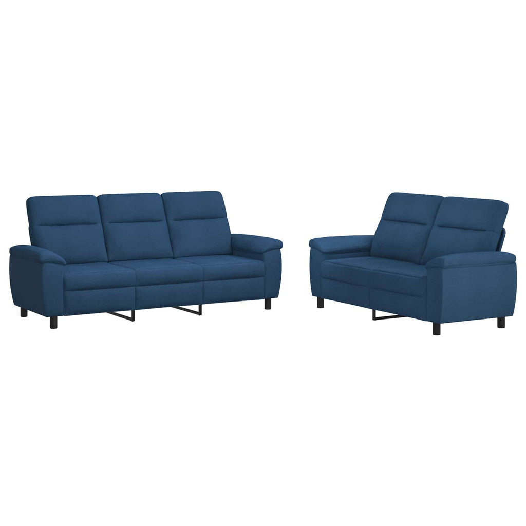 vidaXL Zestaw Sof 2 pcs niebieski tkanina