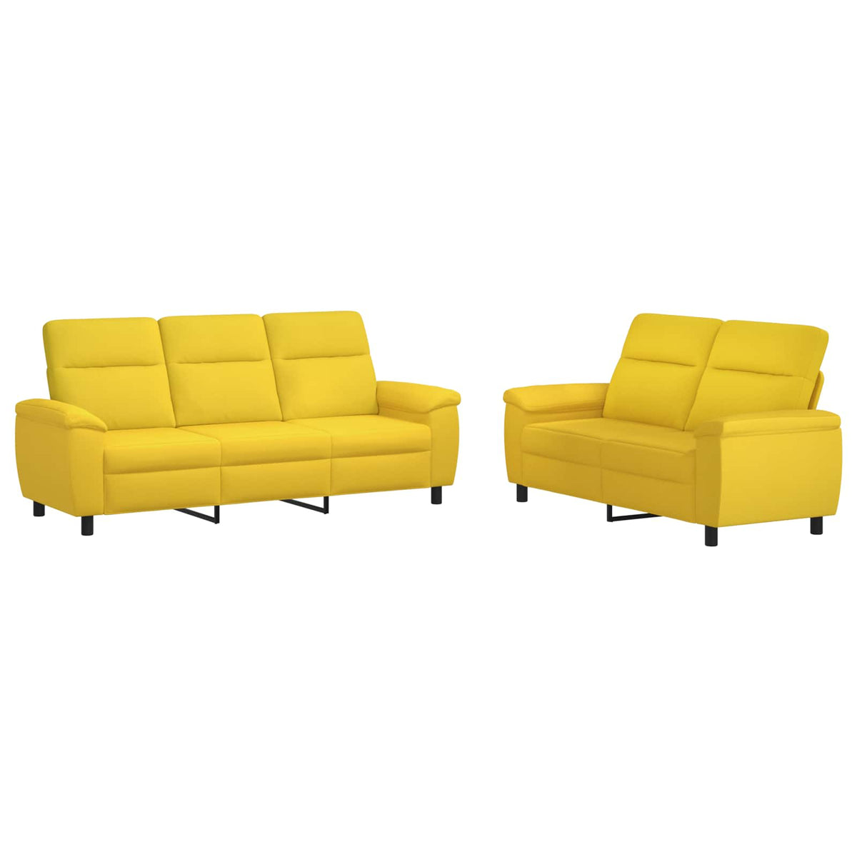 vidaXL Zestaw Sof 2 pcs Jasnożółty tkanina