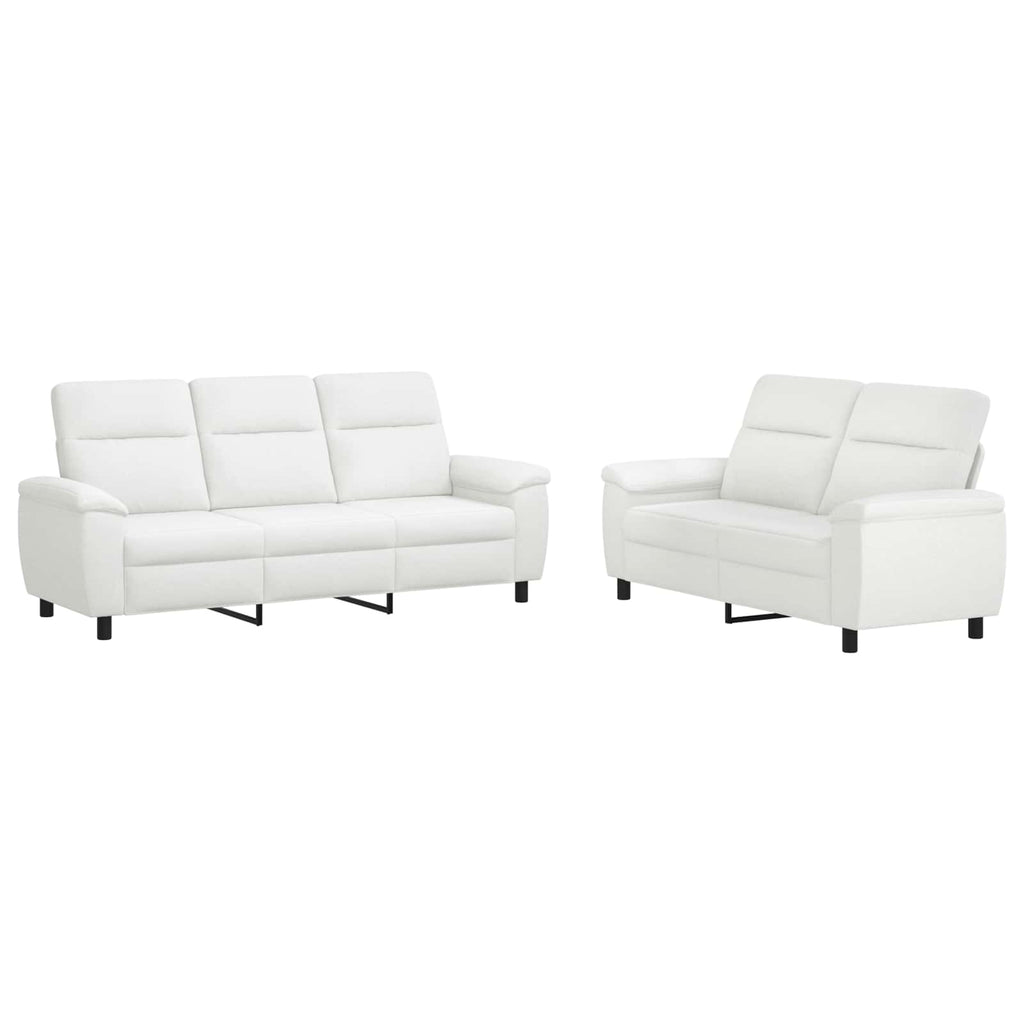 vidaXL Zestaw Sof 2 pcs Biały tkanina