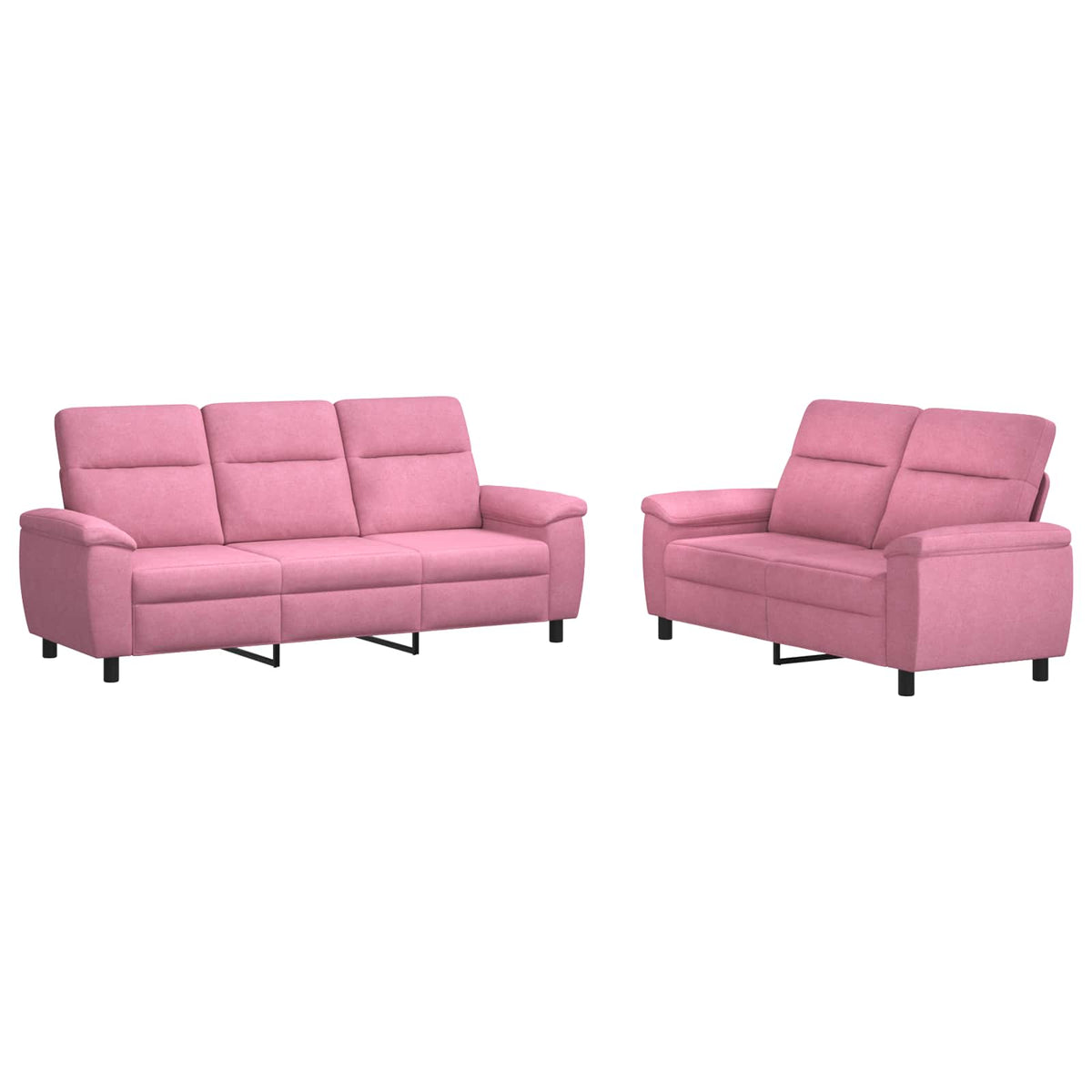 vidaXL Zestaw Sof 2 pcs różowy tkanina