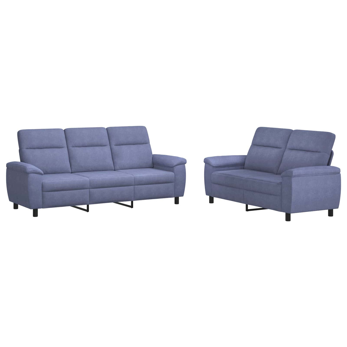vidaXL Zestaw Sof 2 pcs Niebieski dżins tkanina