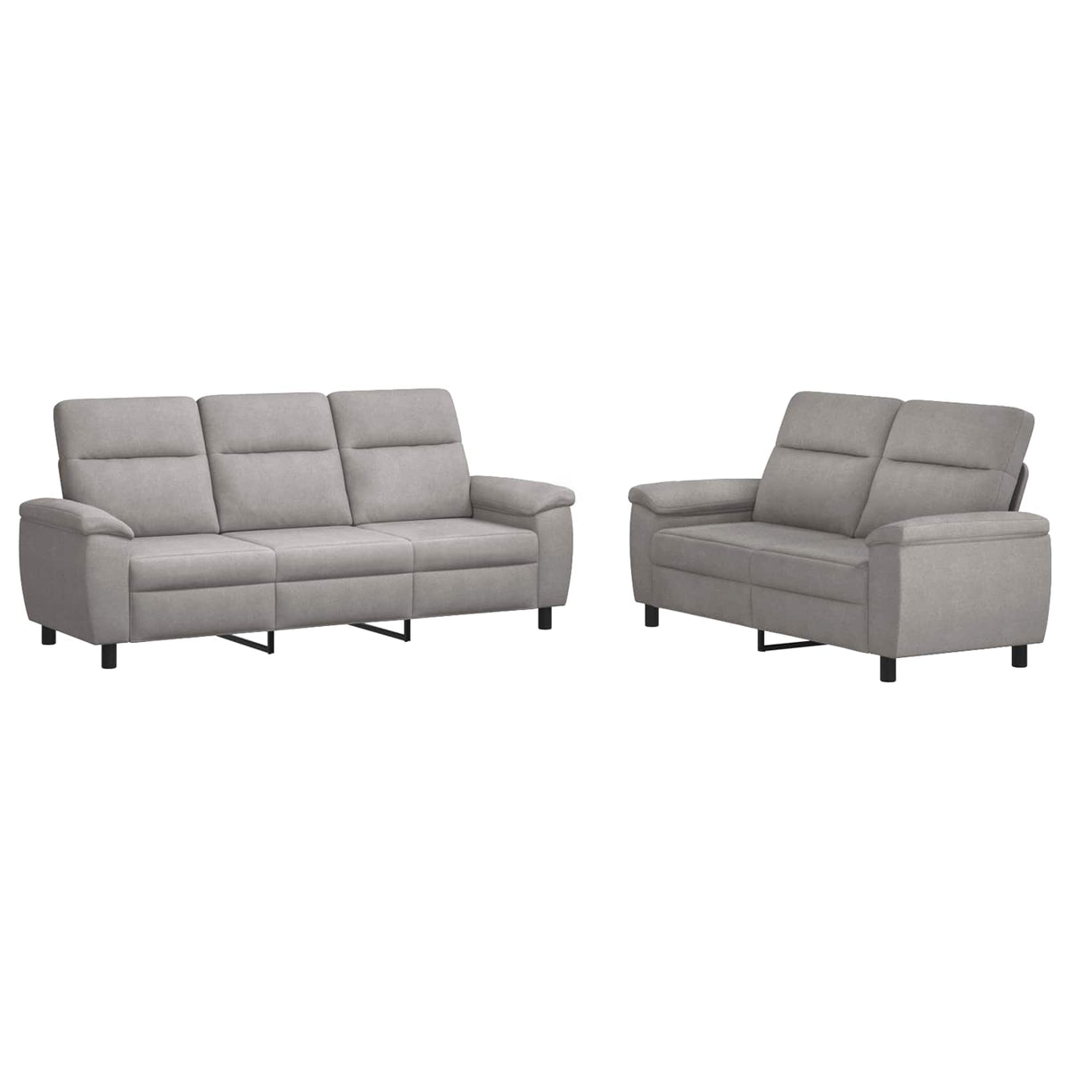 vidaXL Zestaw Sof 2 pcs Szary chmur tkanina