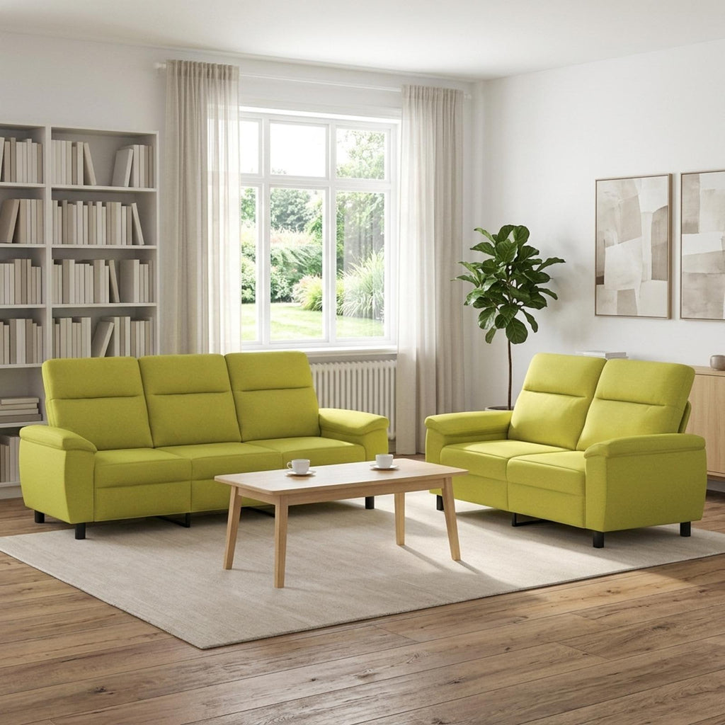 vidaXL Zestaw Sof 2 pcs Jasnozielony tkanina