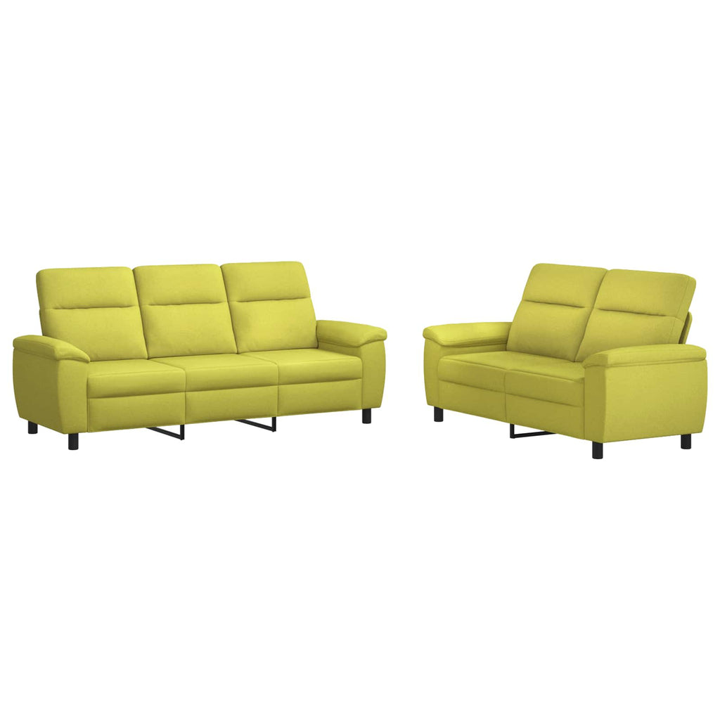vidaXL Zestaw Sof 2 pcs Jasnozielony tkanina