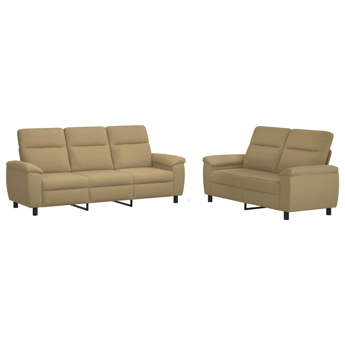 vidaXL Zestaw Sof 2 pcs Jasny Brąz tkanina