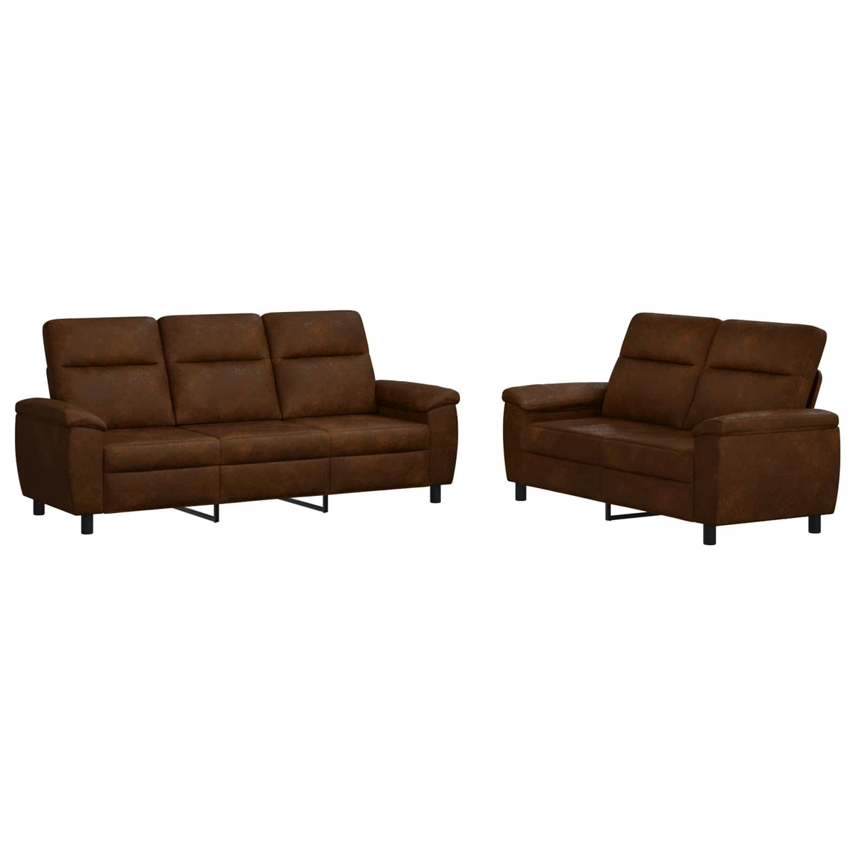 vidaXL Zestaw Sof 2 pcs brązowy Skóra zamszowa