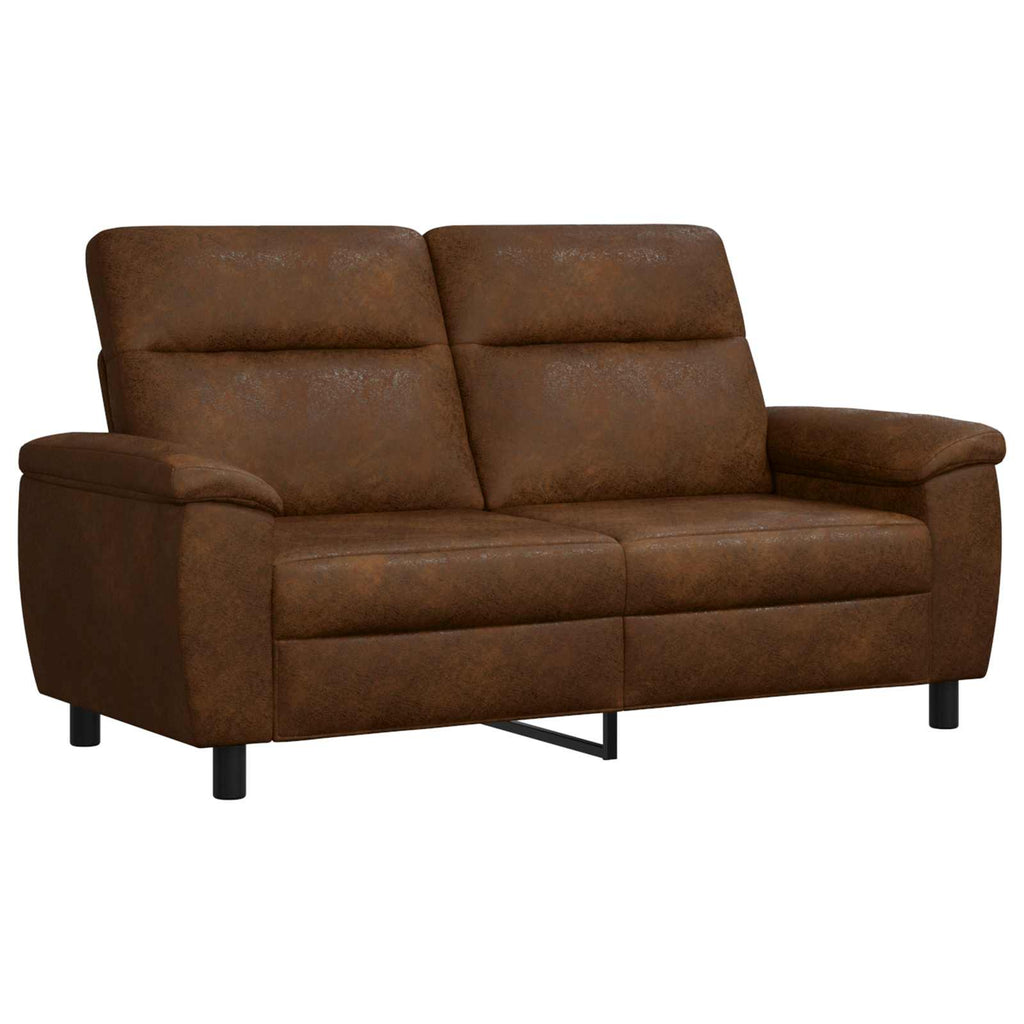 vidaXL Zestaw Sof 2 pcs brązowy Skóra zamszowa