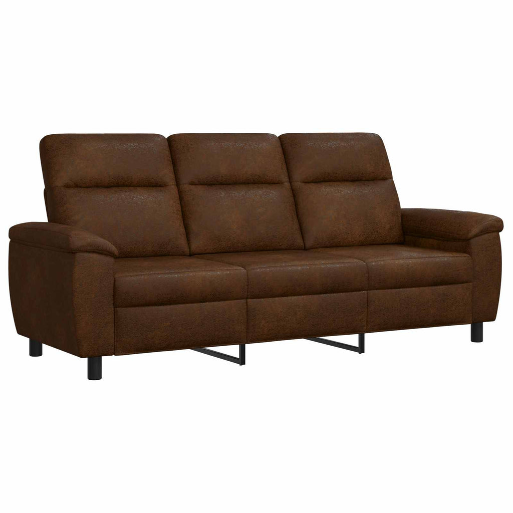 vidaXL Zestaw Sof 2 pcs brązowy Skóra zamszowa