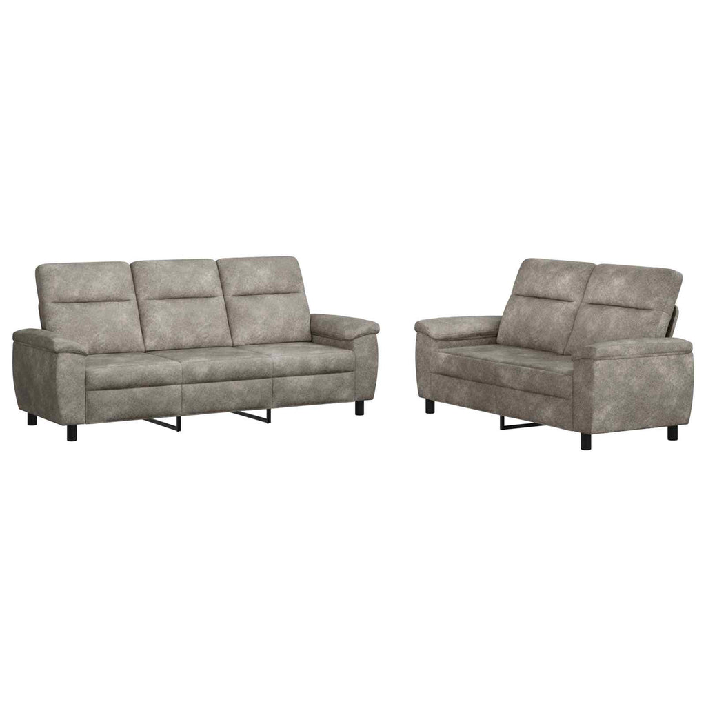 vidaXL Zestaw Sof 2 pcs jasnoszary Skóra zamszowa