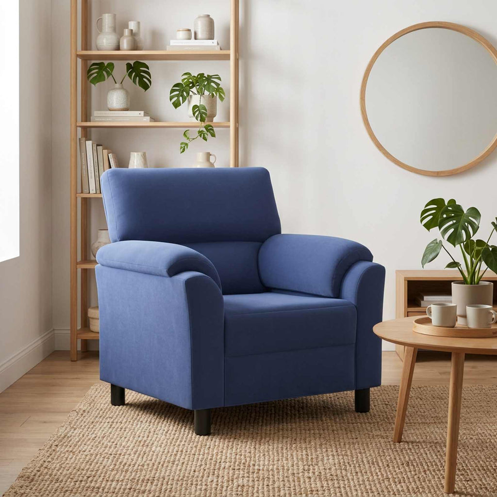 vidaXL Sofa Niebieski policyjny 94 x 85 x 93 cm Welur
