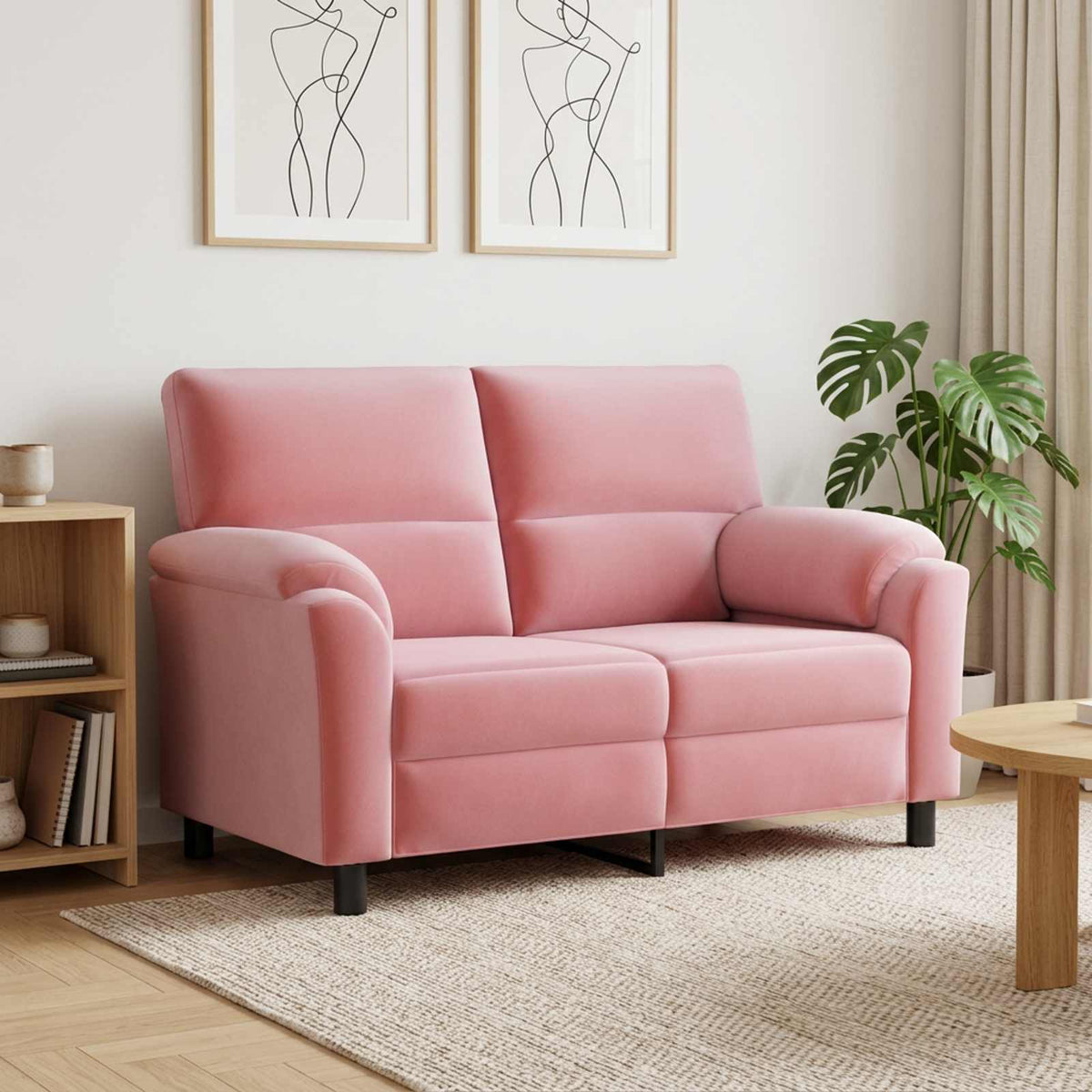 vidaXL Sofa różowy 154 x 85 x 93 cm Welur
