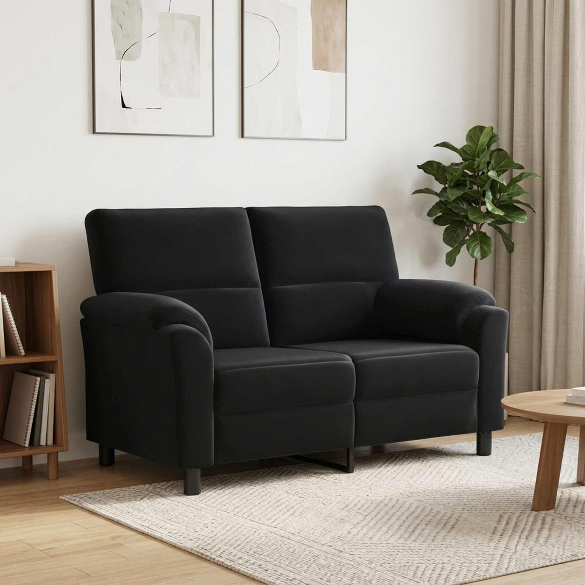 vidaXL Sofa Czarny 154 x 85 x 93 cm Welur