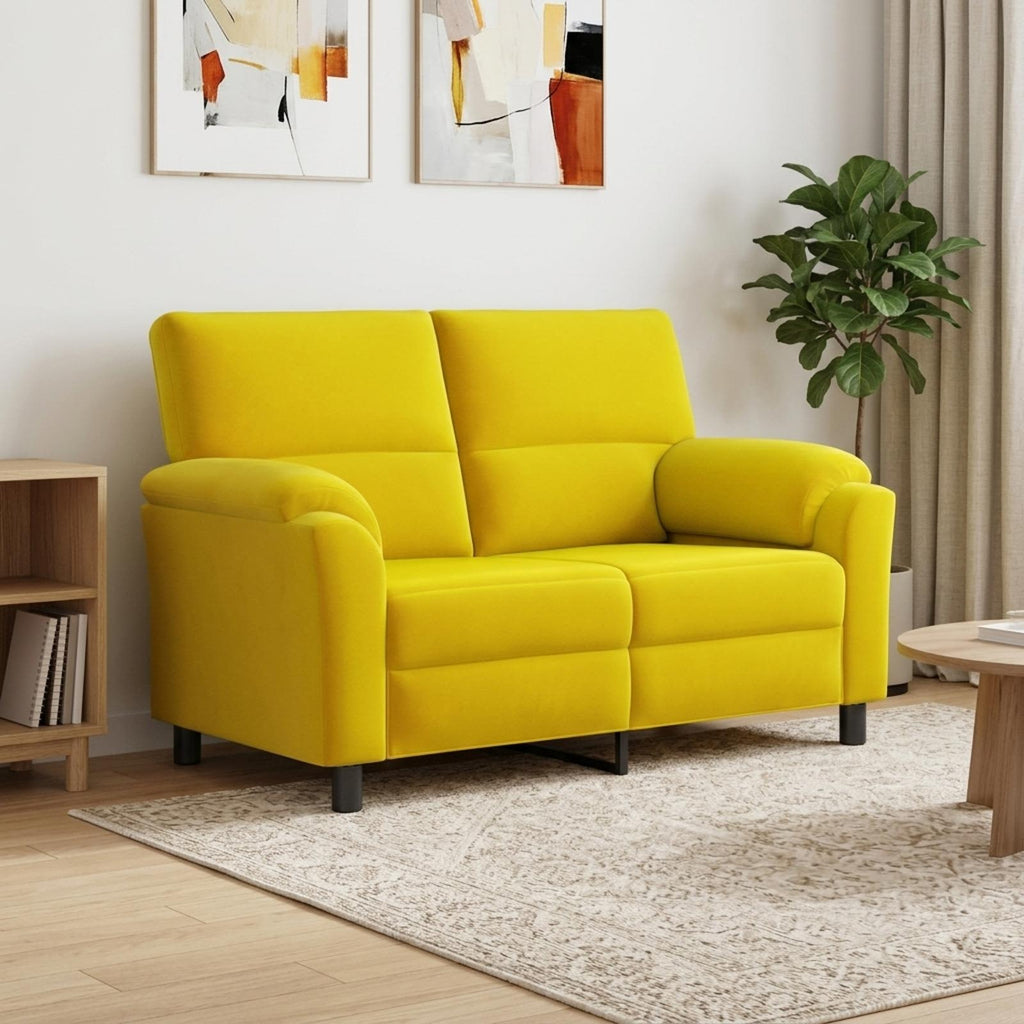 vidaXL Sofa żółty 154 x 85 x 93 cm Welur