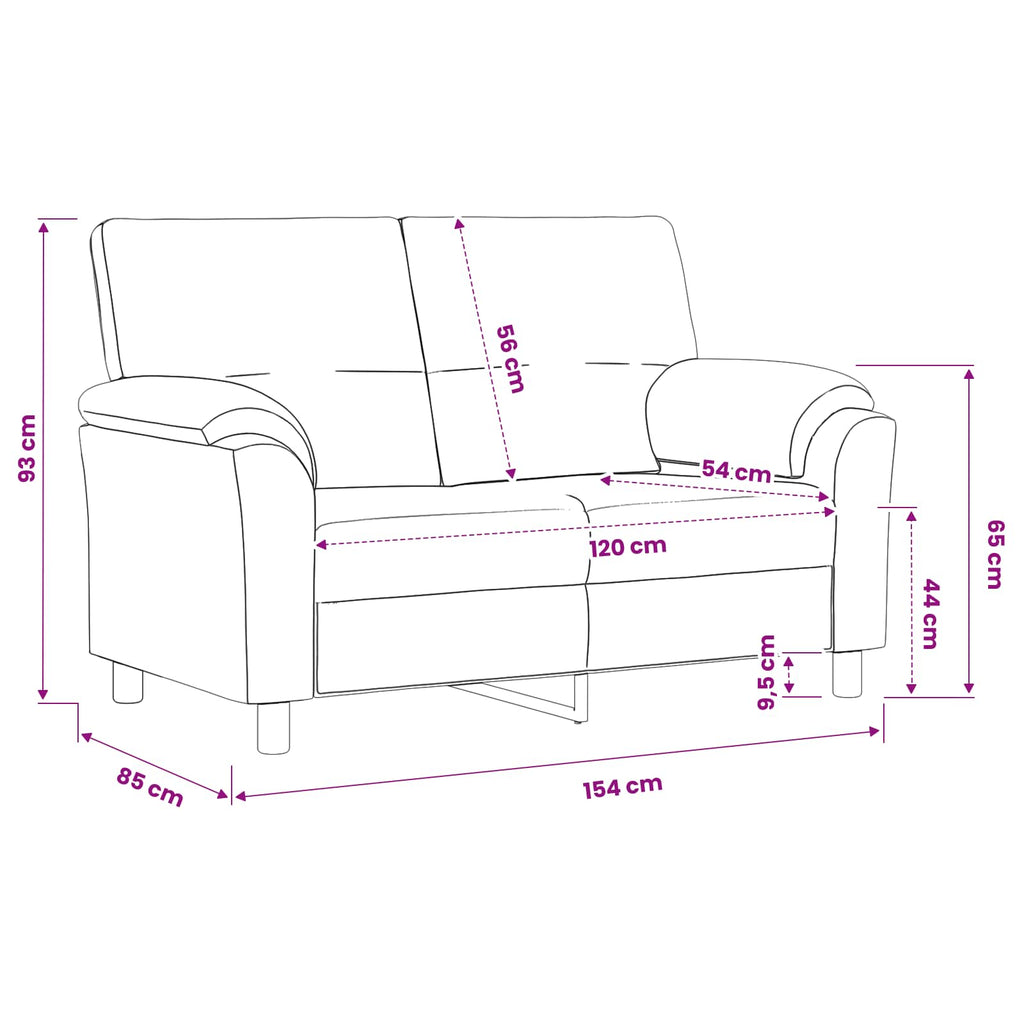 vidaXL Sofa kremowy 154 x 85 x 93 cm Welur
