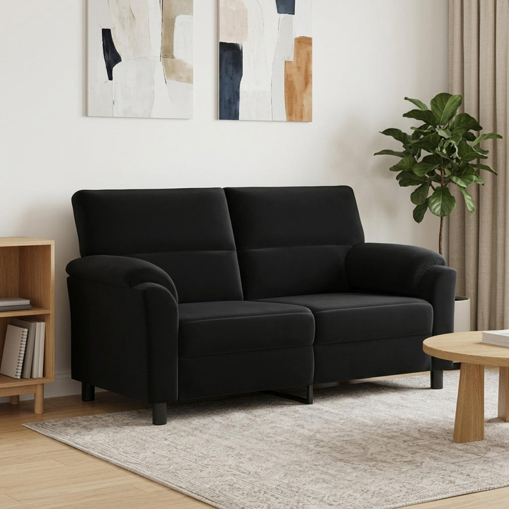 vidaXL Sofa Czarny 174 x 85 x 93 cm Welur