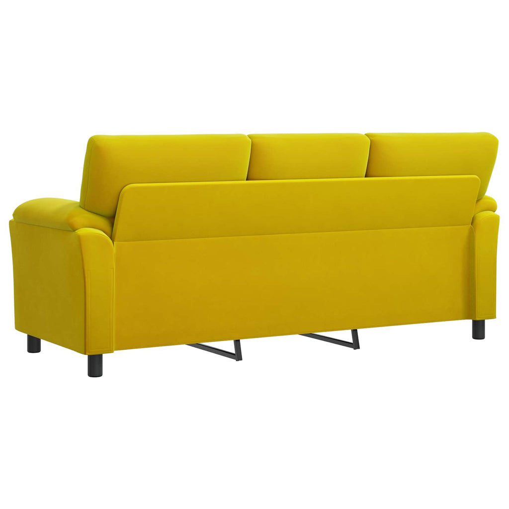 vidaXL Sofa żółty 214 x 85 x 93 cm Welur